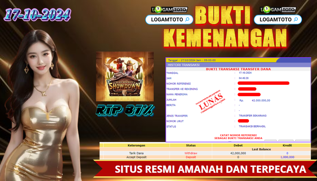 SELAMAT KEPADA MEMBER SETIA LOGAMTOTO BERHASIL JACKPOT DI PERMAINAN SLOT WILD BOUNTY SHOWDOWN